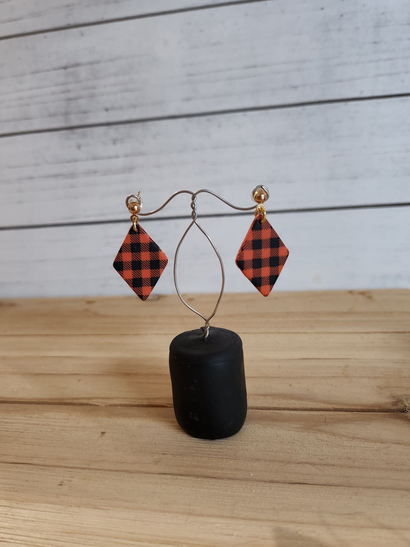 Black and Orange Buffalo Plaid