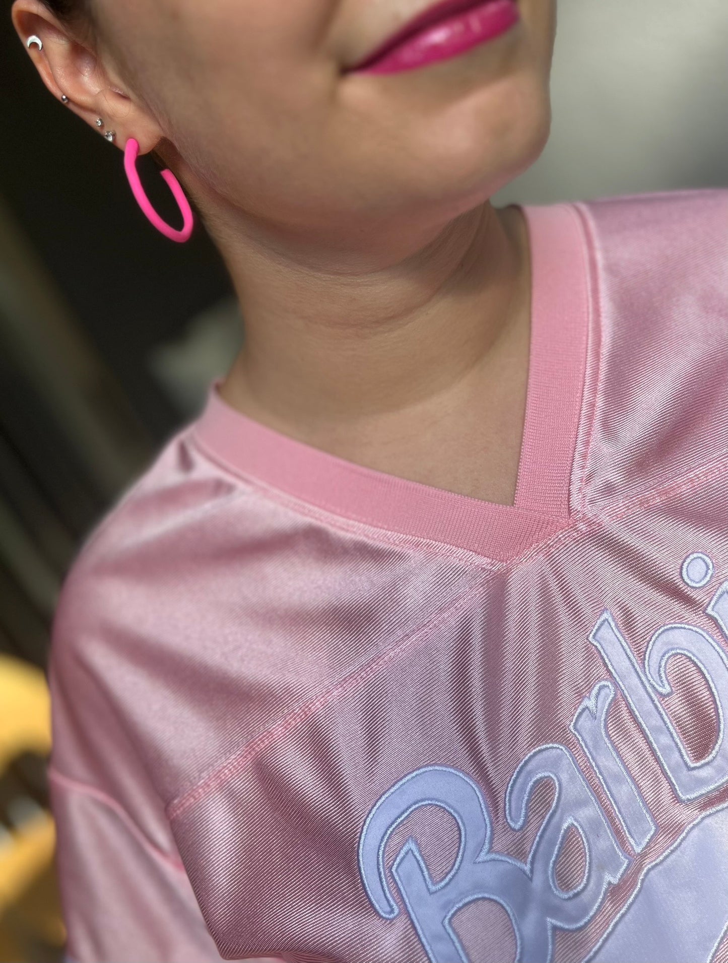 Neon Pink Hoops