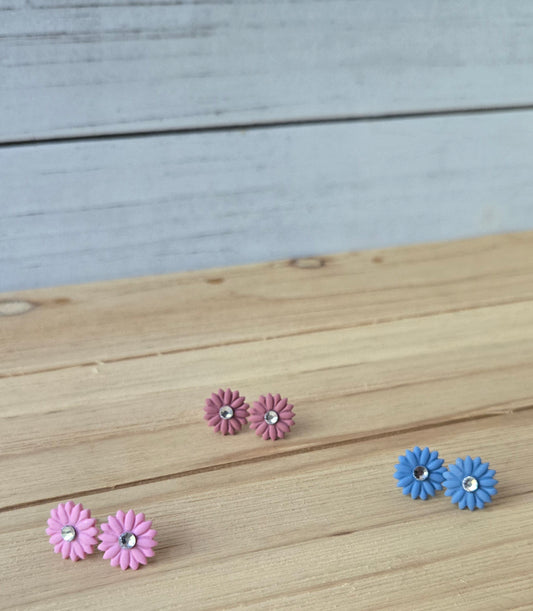 Rhinestone Floral Studs